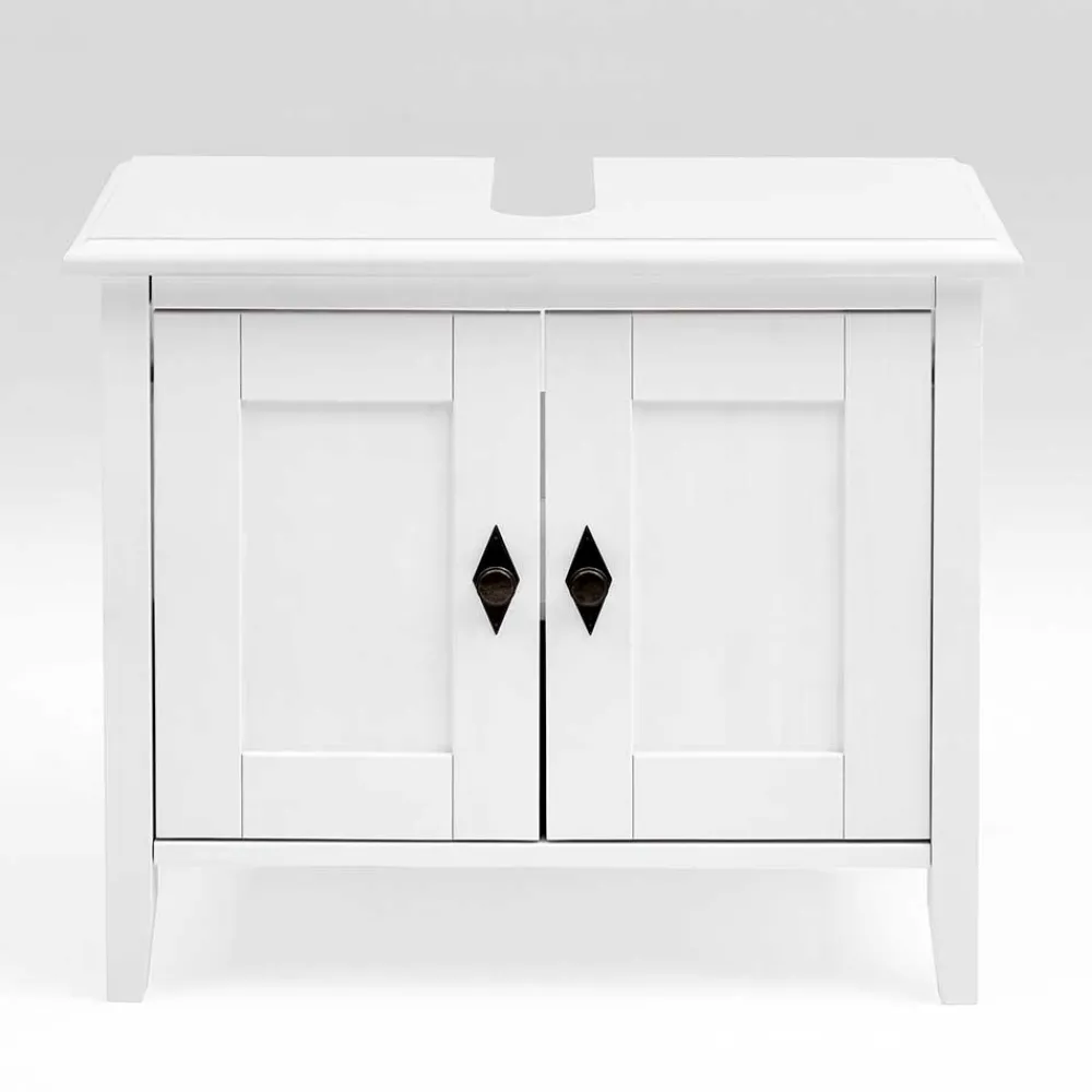 Wohnen Waschtisch|Waschbeckenunterschränke*Bad Landhaus Unterbeckenschrank in Weiß - Satumare