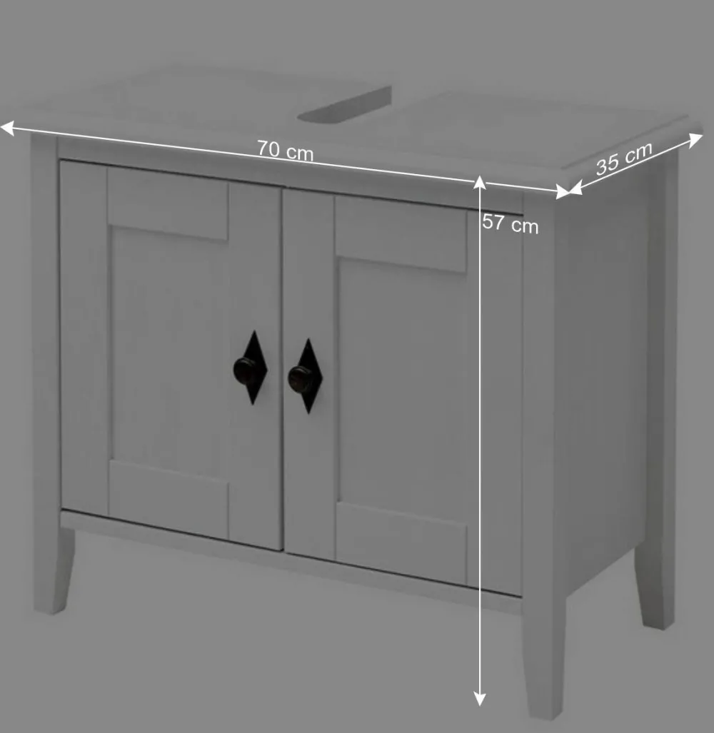 Wohnen Waschtisch|Waschbeckenunterschränke*Bad Landhaus Unterbeckenschrank in Weiß - Satumare