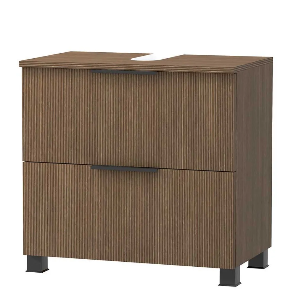 Wohnen Bad Möbelset in Eiche Dunkel - Ucaida (dreiteilig)