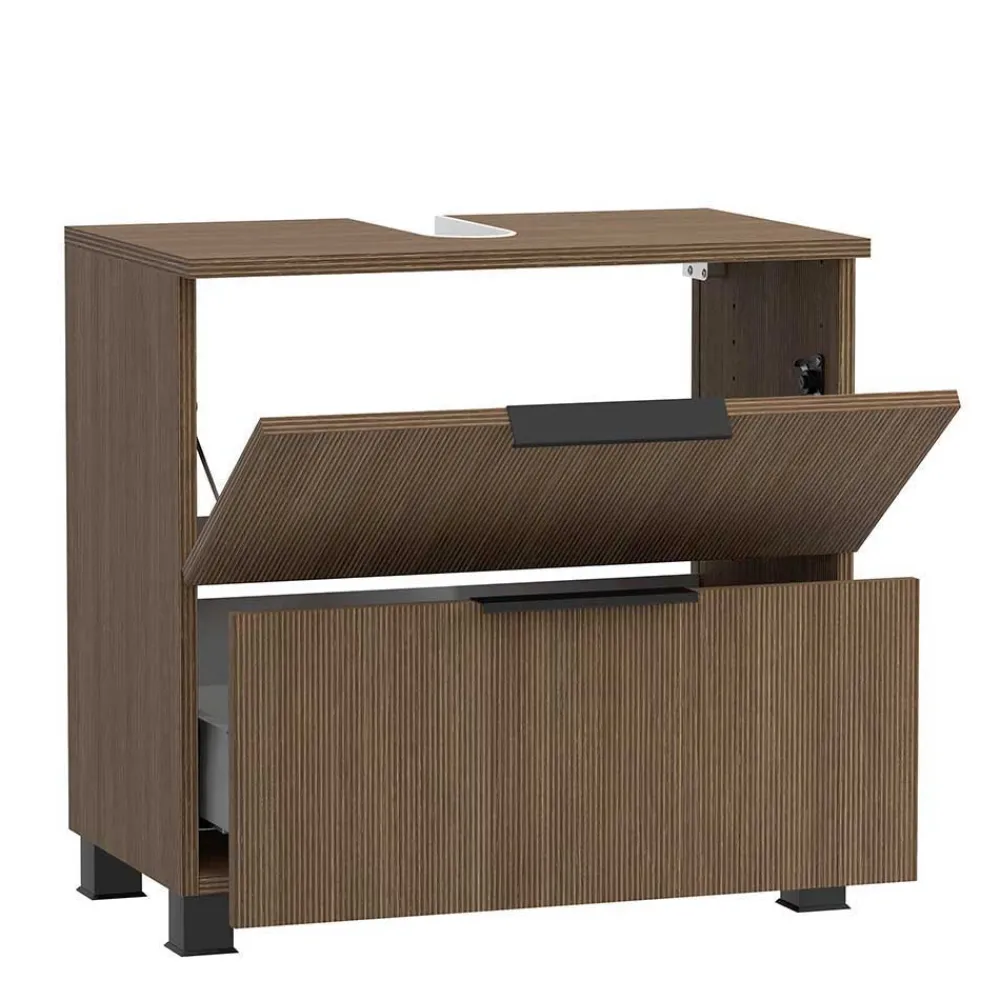 Wohnen Bad Möbelset in Eiche Dunkel - Ucaida (dreiteilig)