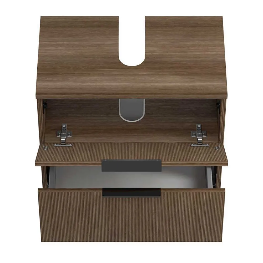 Wohnen Bad Möbelset in Eiche Dunkel - Ucaida (dreiteilig)