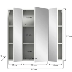 Wohnen Bad-Spiegelschränke*Bad Oberschrank mit Spiegeltüren 3-türig - Vitablos