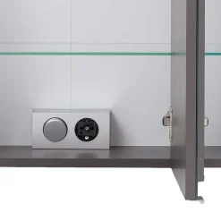 Wohnen Bad-Spiegelschränke*Bad Spiegelschrank 3D in Eiche Grau Holzoptik - Svegaria