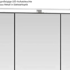 Wohnen Bad-Spiegelschränke*Bad Spiegelschrank 3D in Eiche Grau Holzoptik - Svegaria