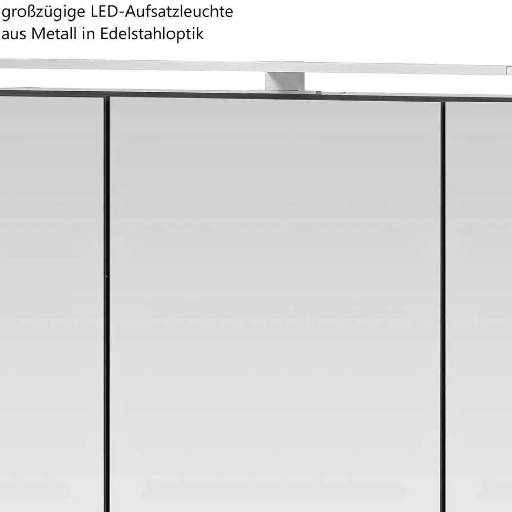 Wohnen Bad-Spiegelschränke*Bad Spiegelschrank 3D in Eiche Grau Holzoptik - Svegaria