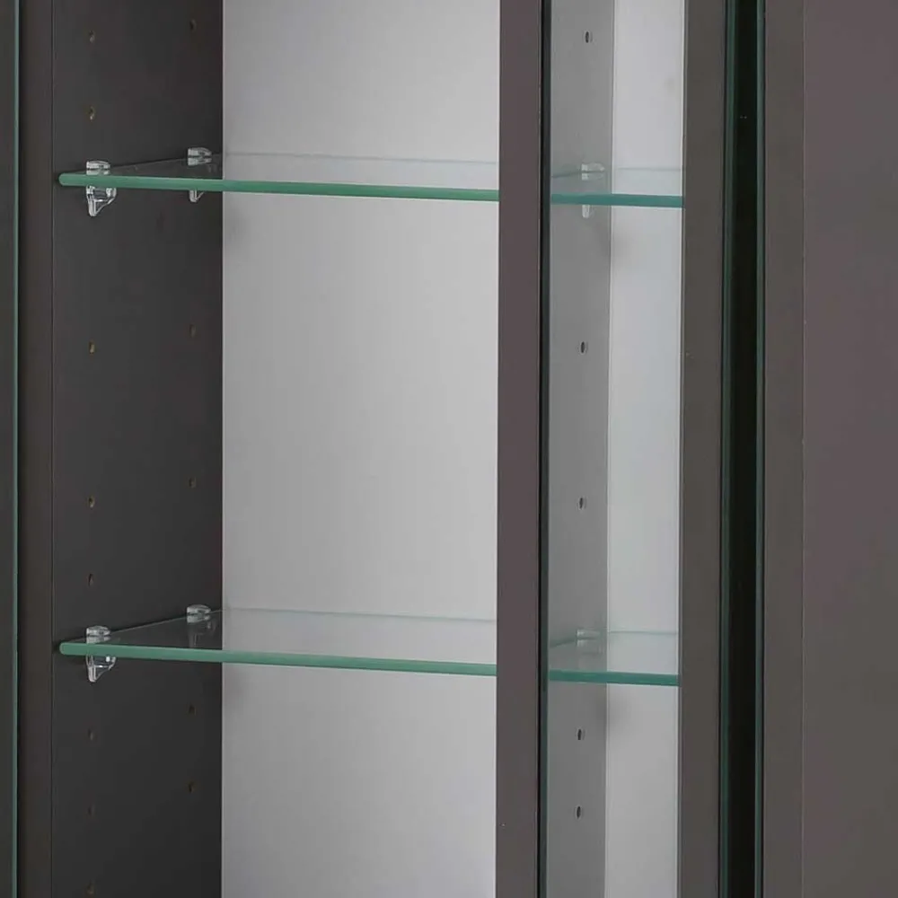 Wohnen Bad-Spiegelschränke*Bad Spiegelschrank 3D in Eiche Grau Holzoptik - Svegaria