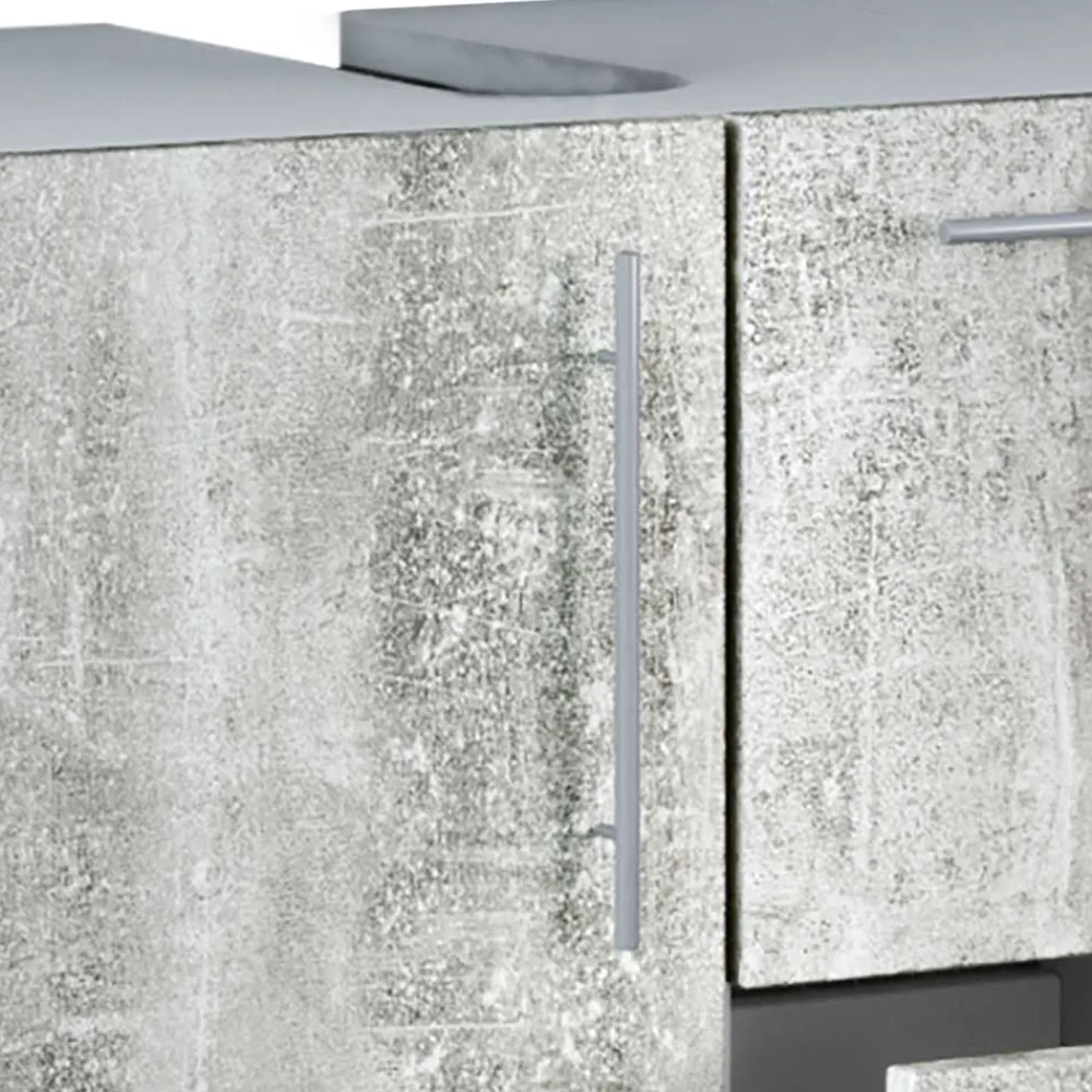 Wohnen Waschtisch|Waschbeckenunterschränke*Bad Unterbeckenschrank in Betonoptik & Weiß - Cinesio