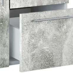 Wohnen Waschtisch|Waschbeckenunterschränke*Bad Unterbeckenschrank in Betonoptik & Weiß - Cinesio