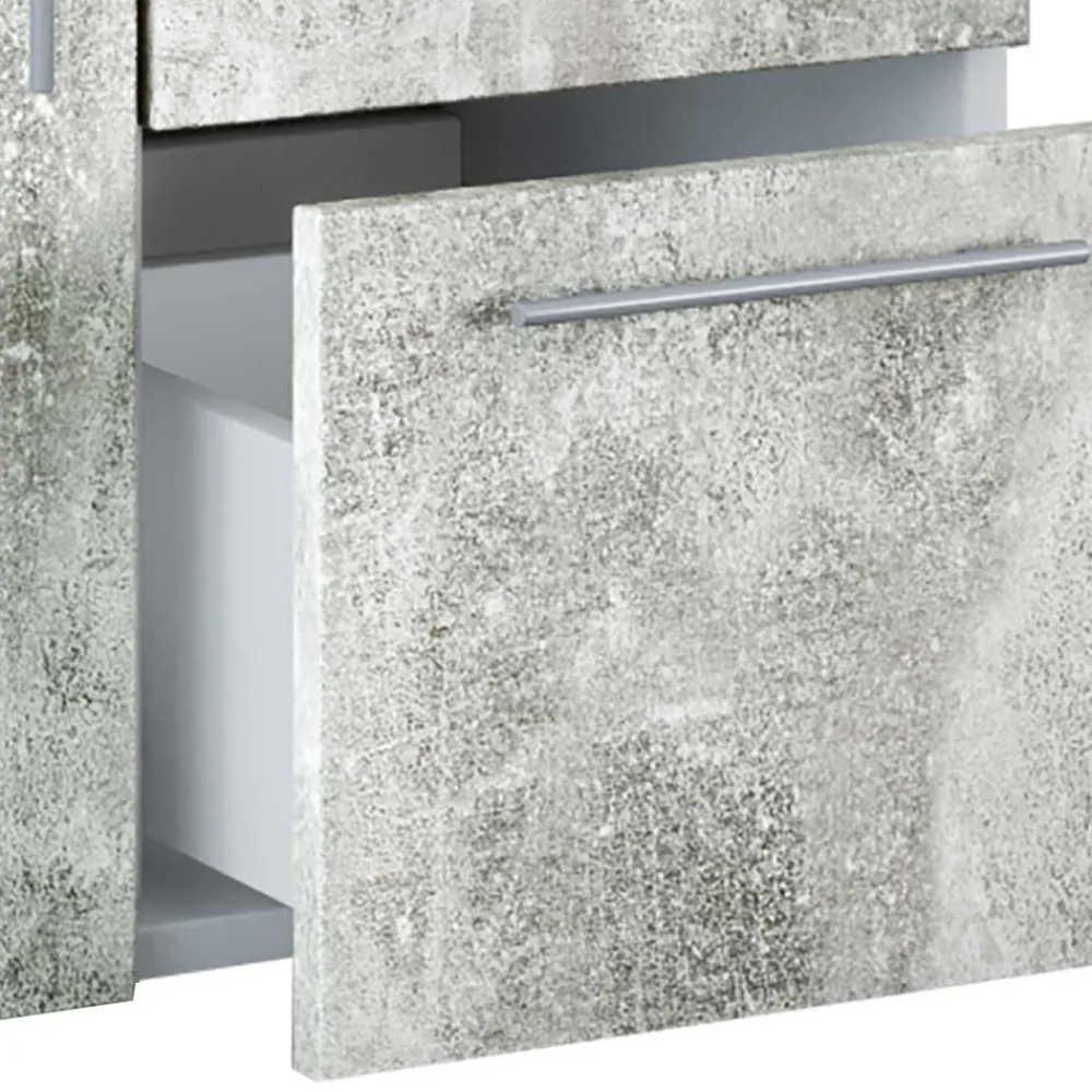 Wohnen Waschtisch|Waschbeckenunterschränke*Bad Unterbeckenschrank in Betonoptik & Weiß - Cinesio