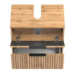 Wohnen Bad Unterbeckenschrank mit Klappe & Schublade - Crystoga