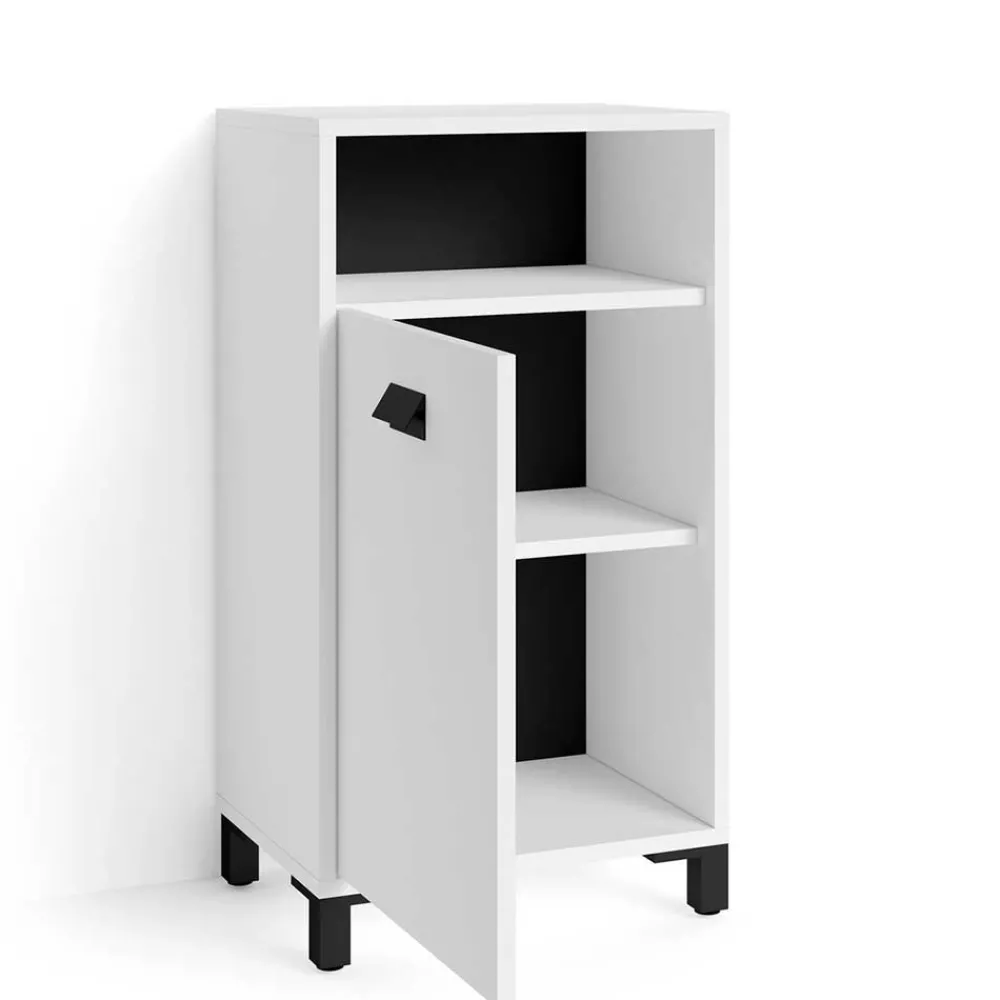 Wohnen Bad Unterschrank in Weiß mit Schwarz - Envaton