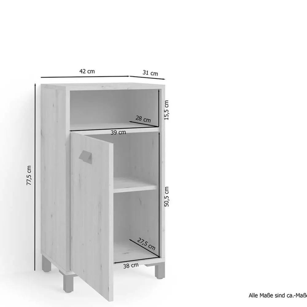 Wohnen Bad Unterschrank in Weiß mit Schwarz - Envaton