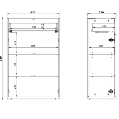 Wohnen Büroschränke|Sideboards & Kommoden*Bad Vertiko in Dunkelgrau - Rufu