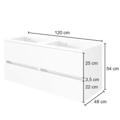 Wohnen Bad Wand Waschtisch mit Doppelbecken - Vandan