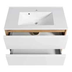 Wohnen Weiße Möbel|Glasmöbel*Bad Waschbeckenschrank & Spiegelschrank - Eight (zweiteilig)