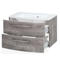 Wohnen Waschtisch|Waschbeckenunterschränke*Bad Waschkonsole in grauer Eiche Optik - Svegaria