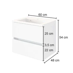 Wohnen Waschtisch|Waschbeckenunterschränke*Bad Waschtisch mit Becken in Grau & Holz Optik - Athrin