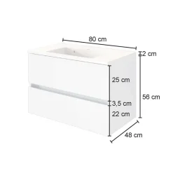 Wohnen Waschtisch|Waschbeckenunterschränke*Bad Waschtisch mit Becken in Grau & Holz Optik - Athrin
