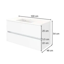 Wohnen Waschtisch|Waschbeckenunterschränke*Bad Waschtisch mit Becken in Grau & Holz Optik - Athrin