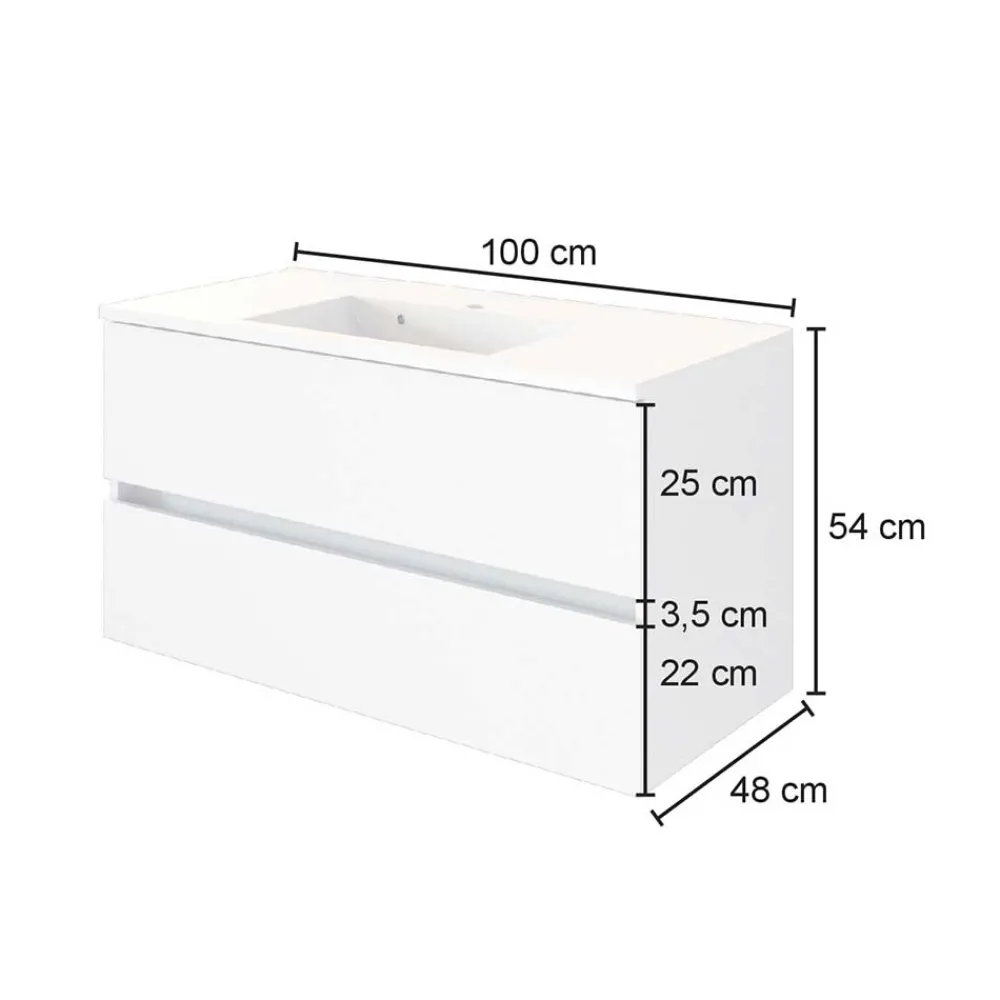 Wohnen Waschtisch|Waschbeckenunterschränke*Bad Waschtisch mit Becken in Grau & Holz Optik - Athrin