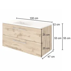 Wohnen Bad Waschtisch mit Mineralgussbecken - Yazemina