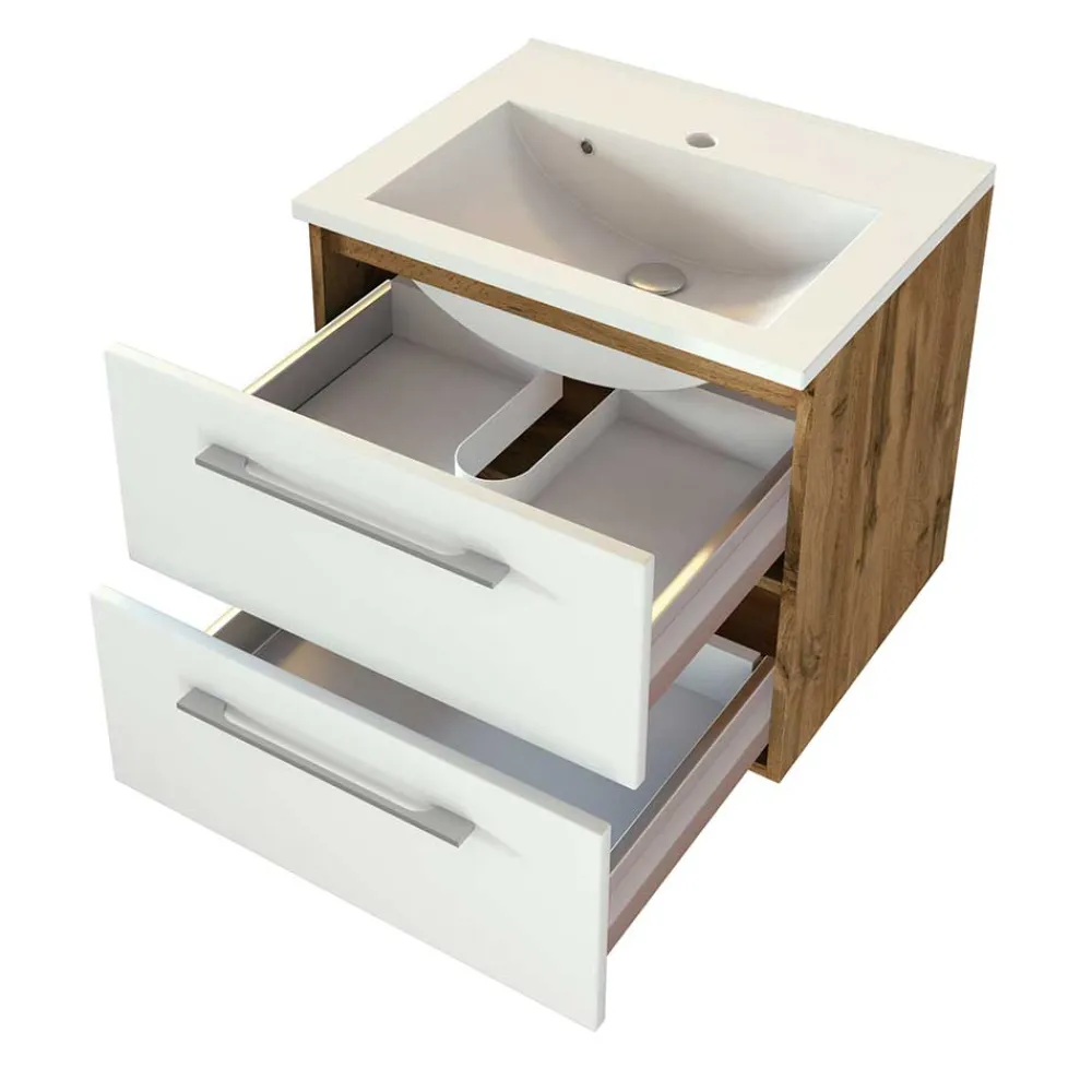 Wohnen Bad Waschtisch mit Mineralgussbecken - Yazemina