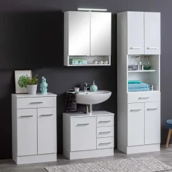 Wohnen Badausstattung Möbel Set in Weiß - Skiranov (vierteilig)