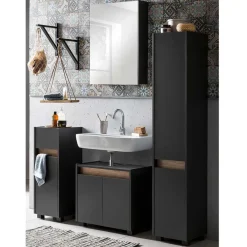 Wohnen Glasmöbel|Skandinavische Möbel*Badblock Möbel 119 cm breit - Marcius (vierteilig)