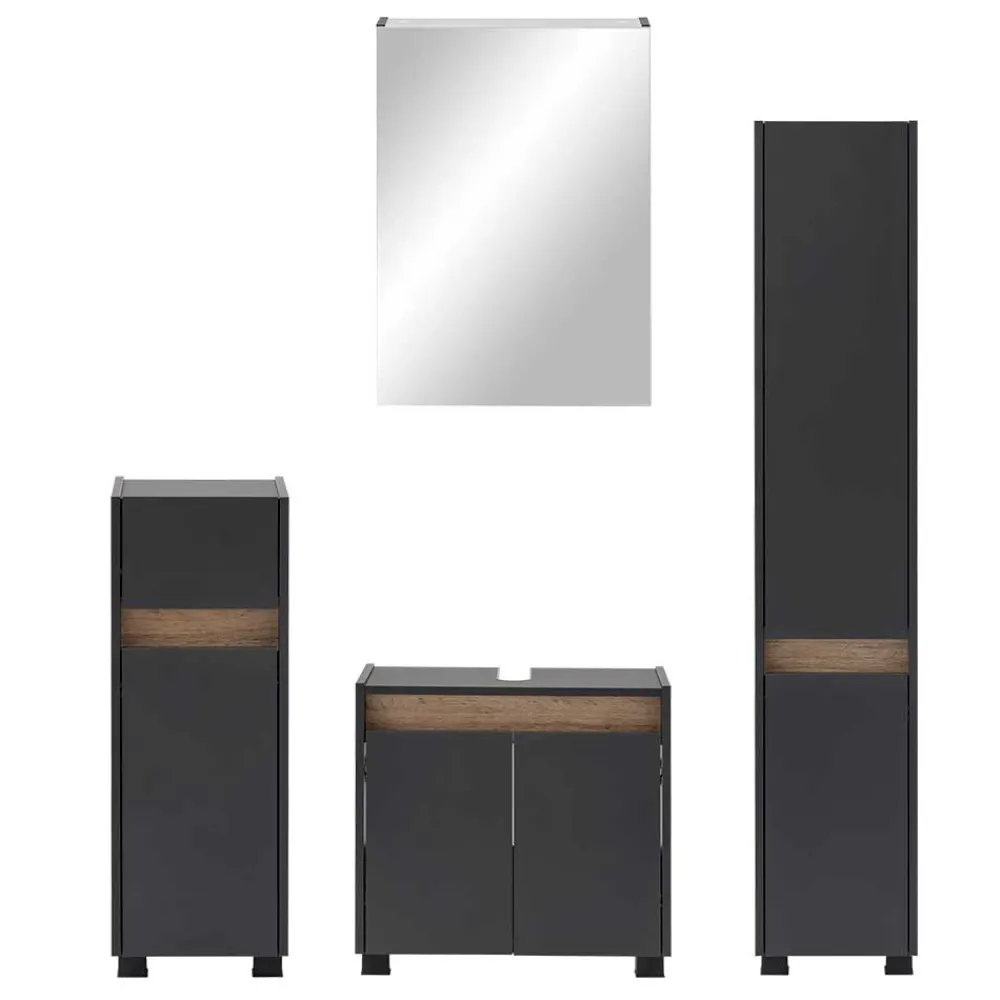 Wohnen Glasmöbel|Skandinavische Möbel*Badblock Möbel 119 cm breit - Marcius (vierteilig)