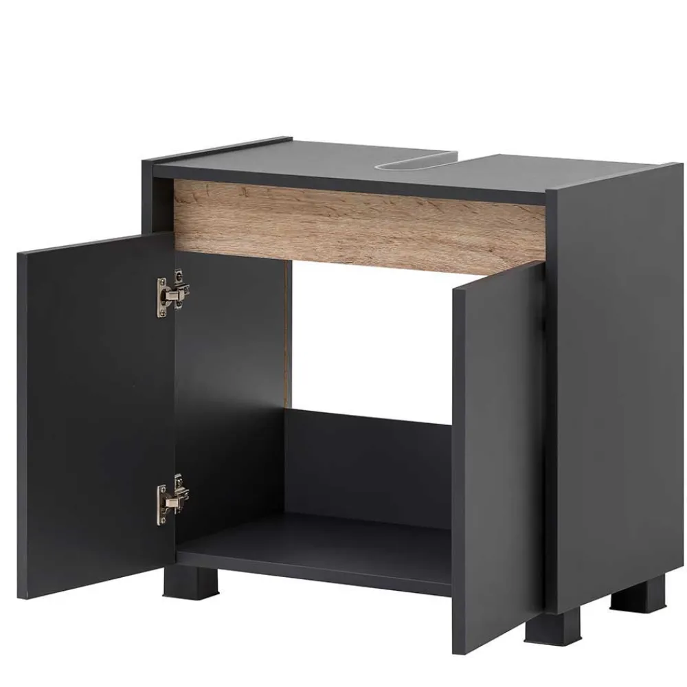 Wohnen Glasmöbel|Skandinavische Möbel*Badblock Möbel 119 cm breit - Marcius (vierteilig)