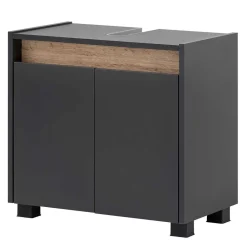 Wohnen Skandinavische Möbel|Glasmöbel*Badblock Möbel in Anthrazit - Marcius (dreiteilig)