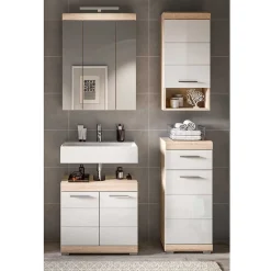 Wohnen Weiße Möbel|Badezimmer Komplett*Badblock Möbelset modern - Calbanyara (dreiteilig)
