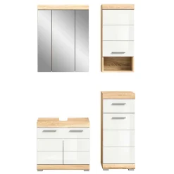 Wohnen Weiße Möbel|Badezimmer Komplett*Badblock Möbelset modern - Calbanyara (dreiteilig)