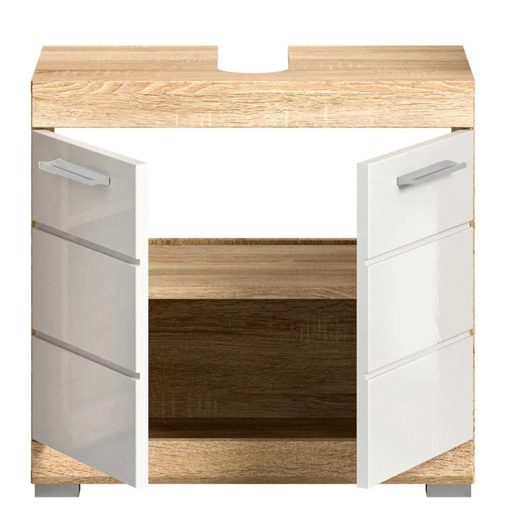 Wohnen Weiße Möbel|Badezimmer Komplett*Badblock Möbelset modern - Calbanyara (dreiteilig)