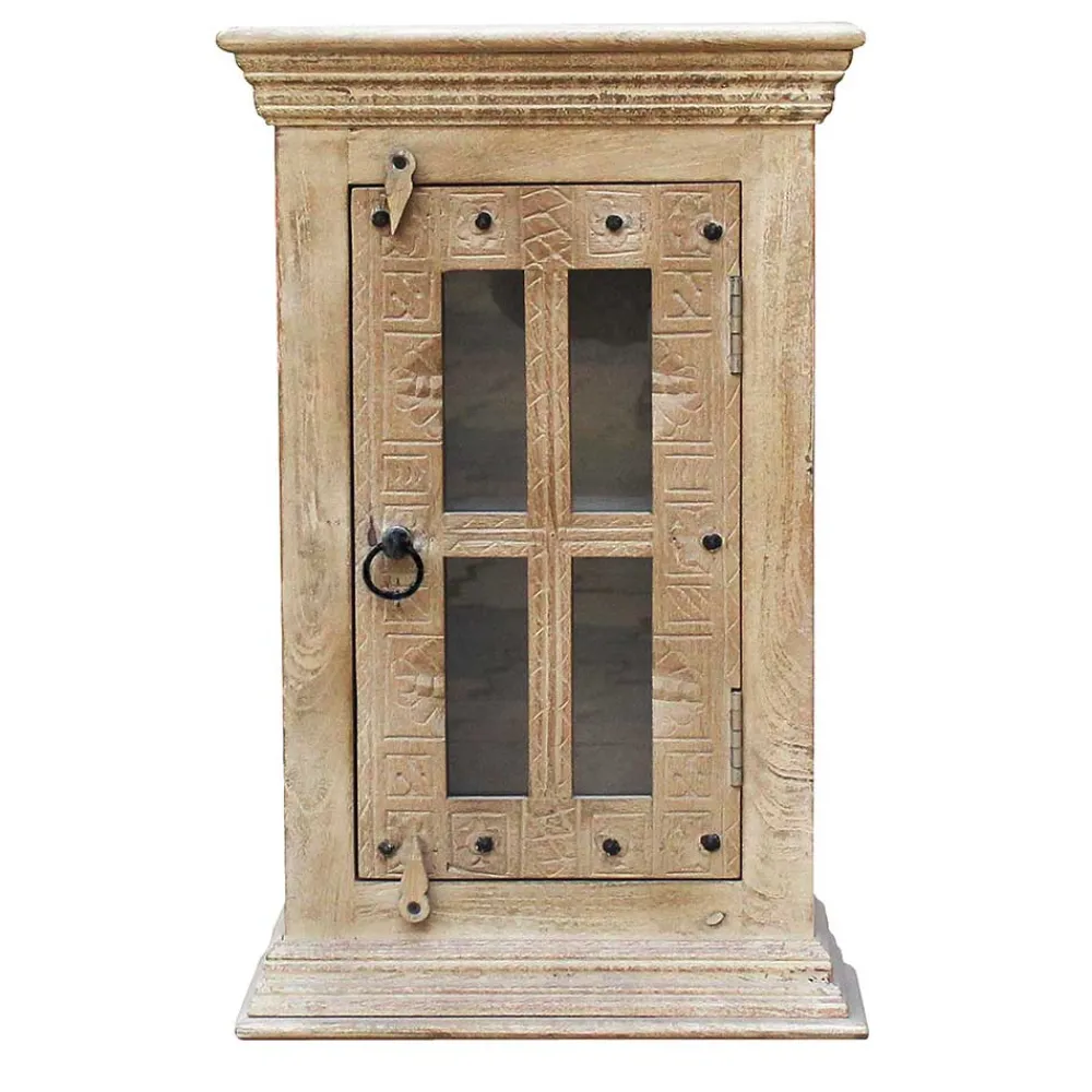 Wohnen Shabby Chic Möbel*Badezimmer Hängeschrank aus Glas & Massivholz - Abid