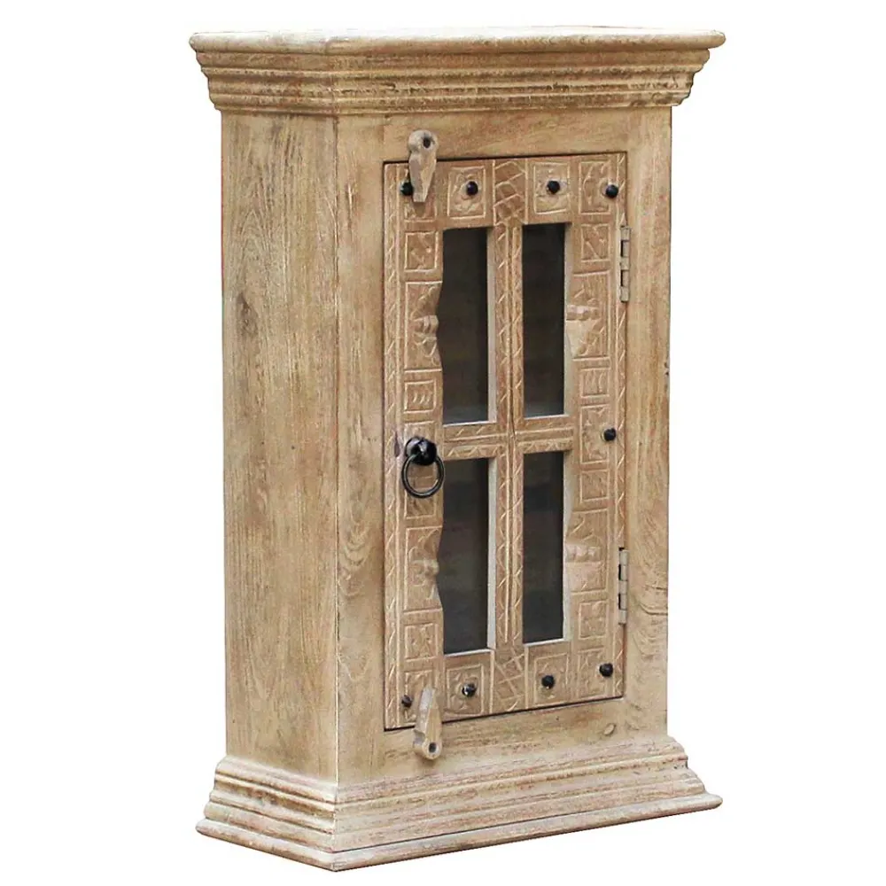 Wohnen Shabby Chic Möbel*Badezimmer Hängeschrank aus Glas & Massivholz - Abid