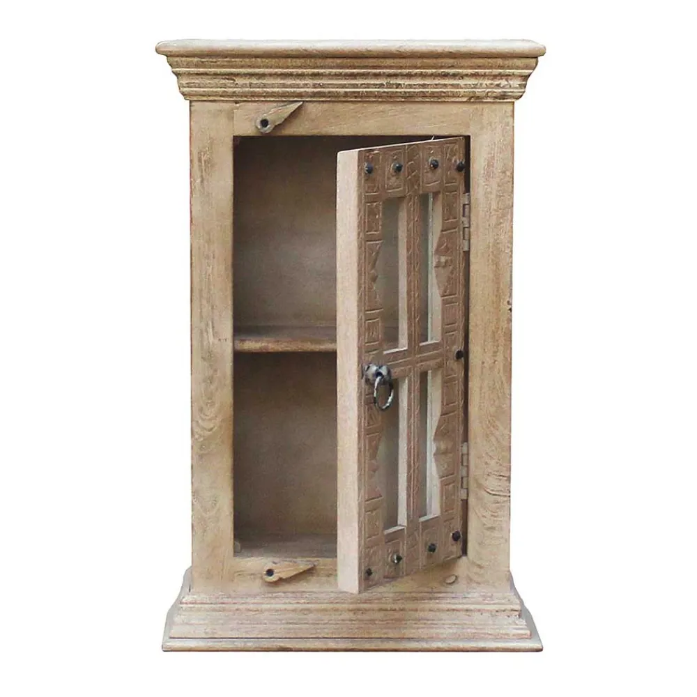 Wohnen Shabby Chic Möbel*Badezimmer Hängeschrank aus Glas & Massivholz - Abid