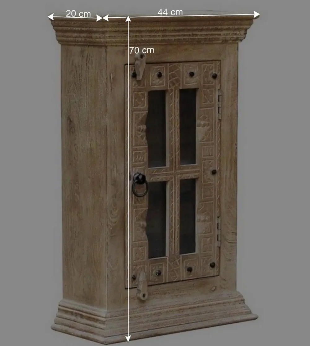 Wohnen Shabby Chic Möbel*Badezimmer Hängeschrank aus Glas & Massivholz - Abid