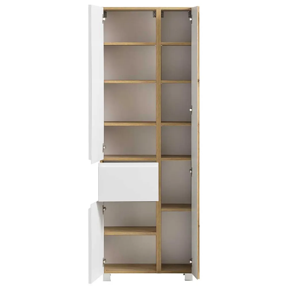 Wohnen Badezimmer Hochschrank breit mit drei Türen - Eight