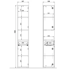 Wohnen Badezimmer Hochschrank in Dunkelgrau - Rufu