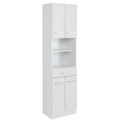 Wohnen Badezimmer Hochschrank 4-türig & 2 Fächer - Skiranov