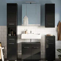 Wohnen Badezimmer Möbelblock in Schwarz - Culina (fünfteilig)