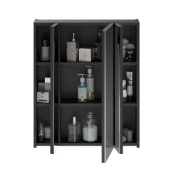 Wohnen Badezimmer Möbelblock in Schwarz - Culina (fünfteilig)