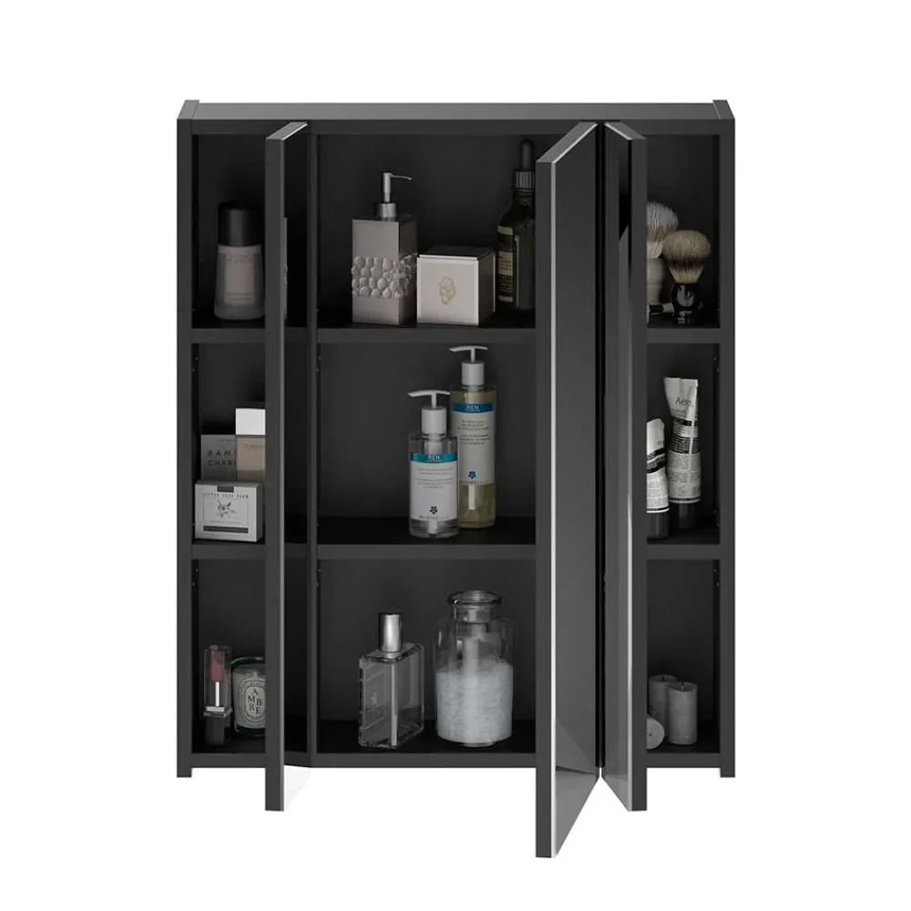 Wohnen Badezimmer Möbelblock in Schwarz - Culina (fünfteilig)