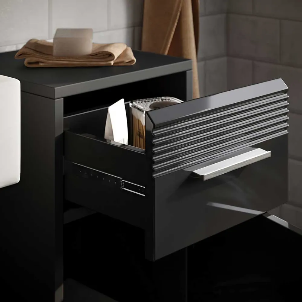 Wohnen Badezimmer Möbelblock in Schwarz - Culina (fünfteilig)