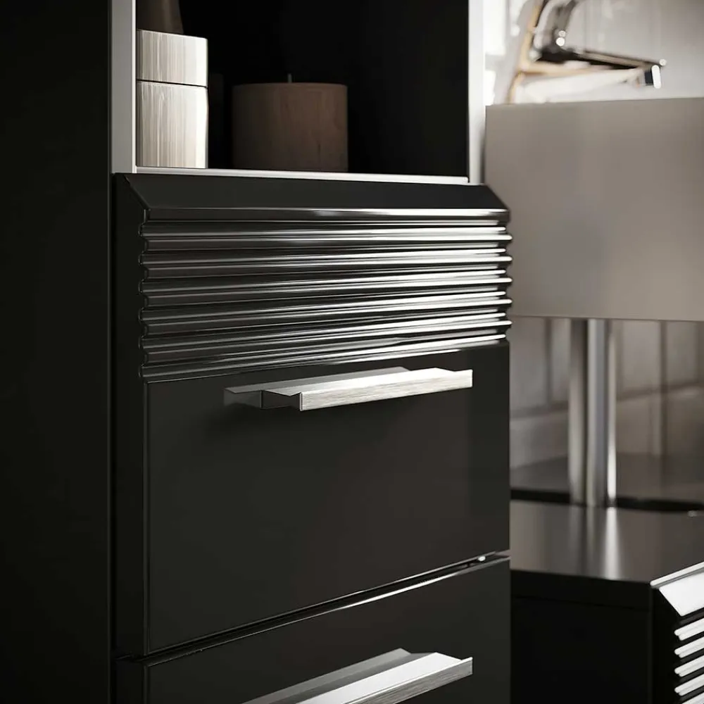 Wohnen Badezimmer Möbelblock in Schwarz - Culina (fünfteilig)