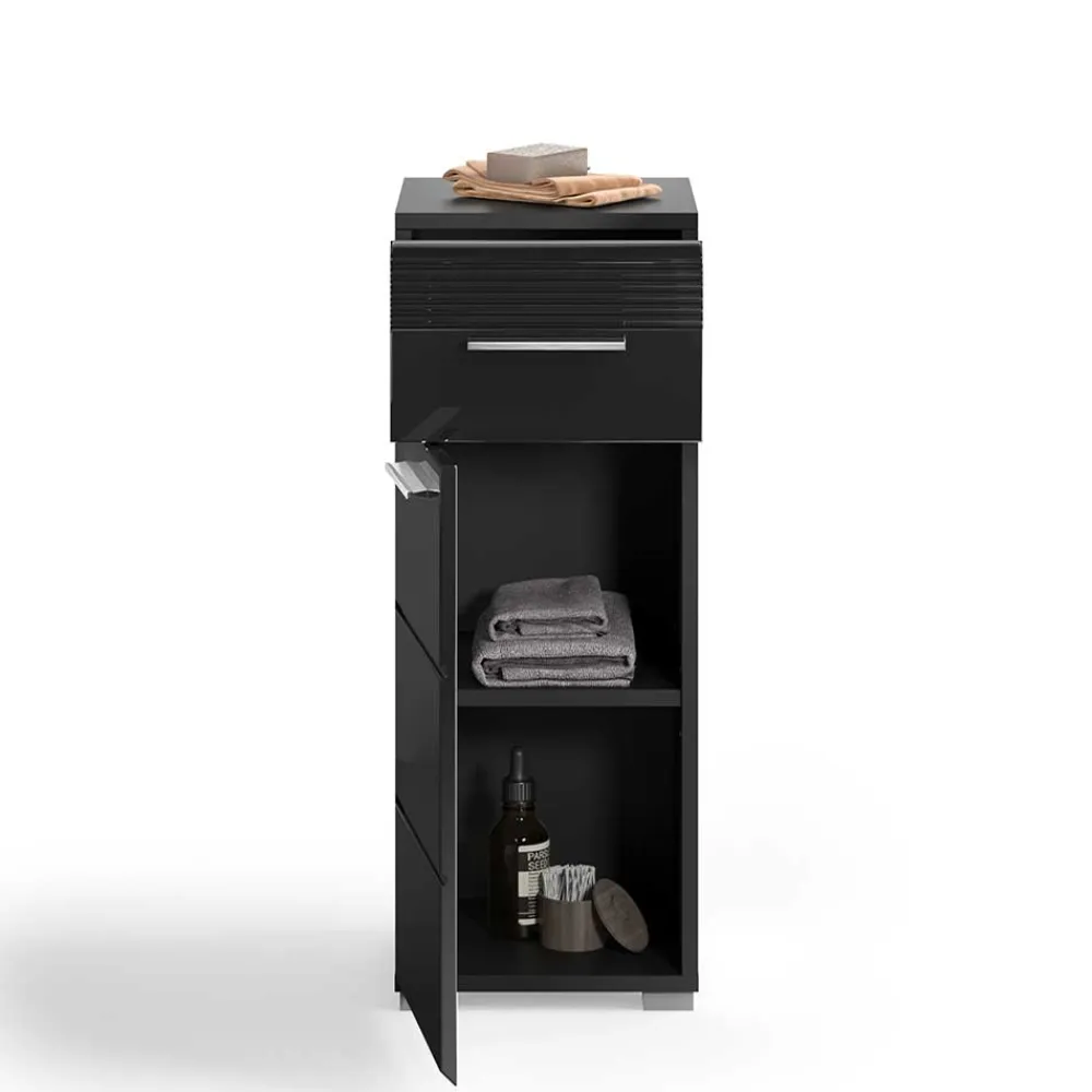 Wohnen Badezimmer Möbelblock in Schwarz - Culina (fünfteilig)