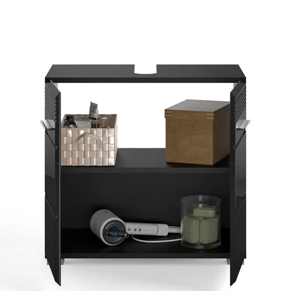 Wohnen Badezimmer Möbelblock in Schwarz - Culina (fünfteilig)