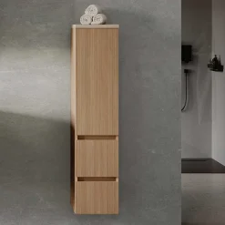 Wohnen Badezimmer Midischrank in Eiche Hell - Vibulam