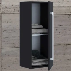 Wohnen Schwarze Möbel|Badschränke*Badezimmer Oberschrank in Schwarz - Gloriella